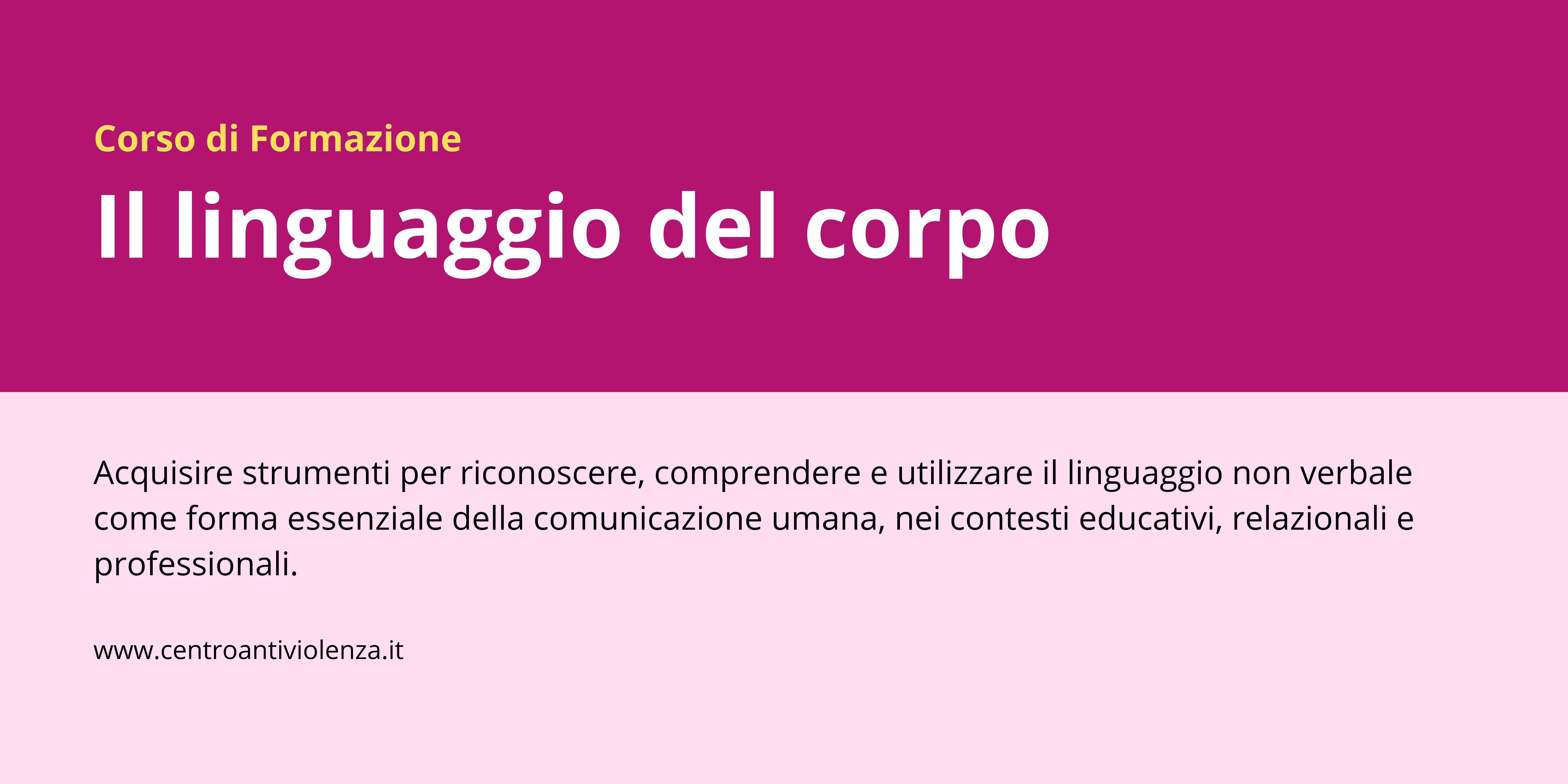 Corso di Formazione “Il linguaggio del corpo”